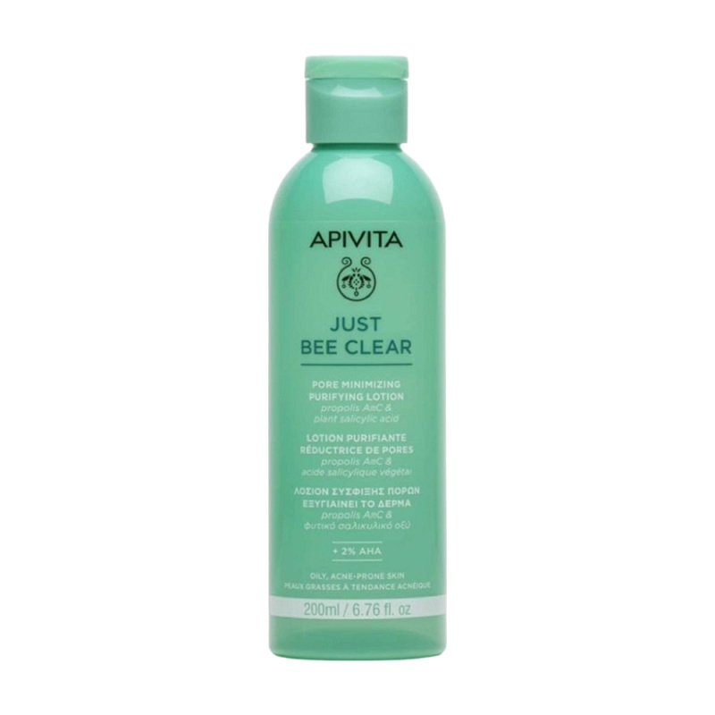 Apivita Just Bee Clear Pore Minimizing Lotion péče na rozšířené póry a černé tečky 200 ml