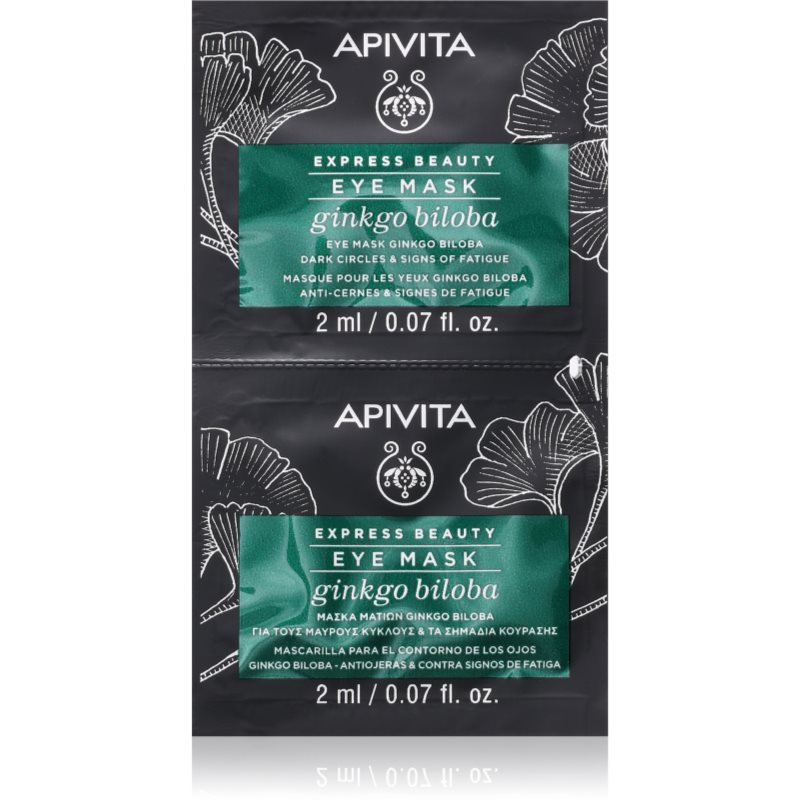 Apivita Express Beauty Eye Mask Gingko Biloba maska na oční okolí proti tmavým kruhům 2x2 ml