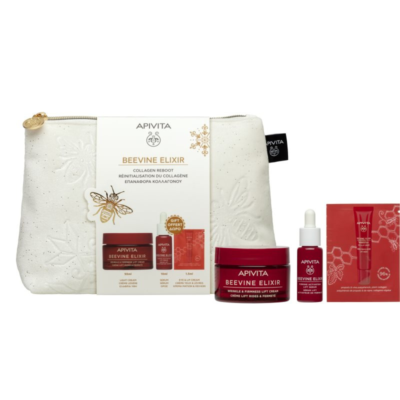 Apivita Beevine Elixir Gift Pouch (with Light Cream) dárková sada pro zpevnění pleti
