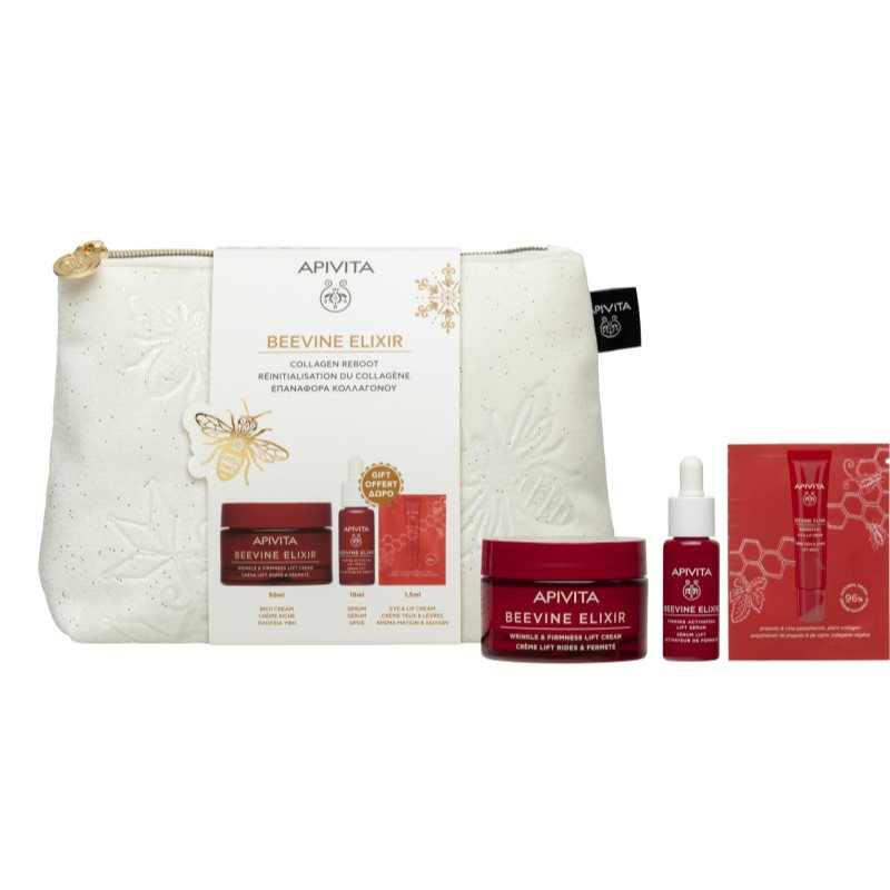 Apivita Beevine Elixir Gift Pouch (with Rich Cream) dárková sada pro zpevnění pleti