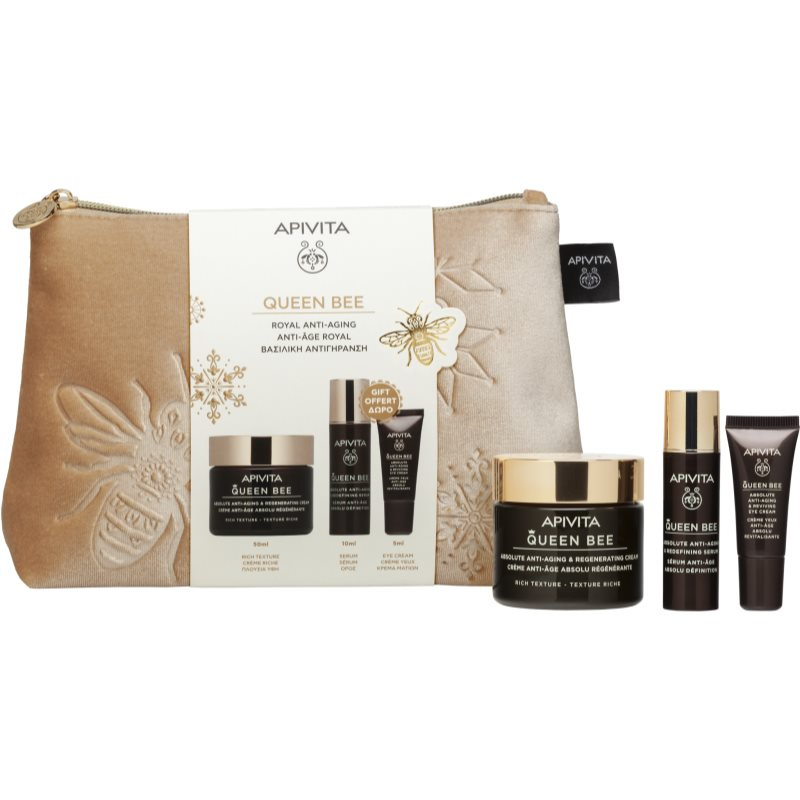 Apivita Queen Bee Gift Pouch (with Rich Cream) dárková sada proti stárnutí pleti