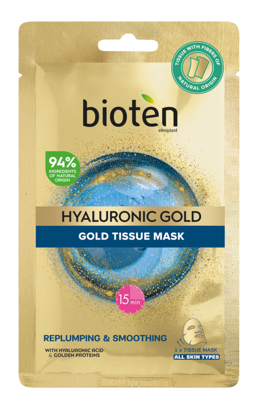 BIOTEN Hyaluronic Gold pleťová maska, 1 ks