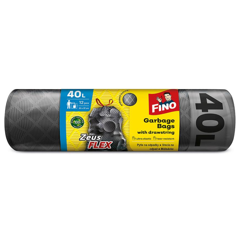 Pytle na odpadky FINO FLEX - zatahovací, 40 l, 32 mic, 12 ks