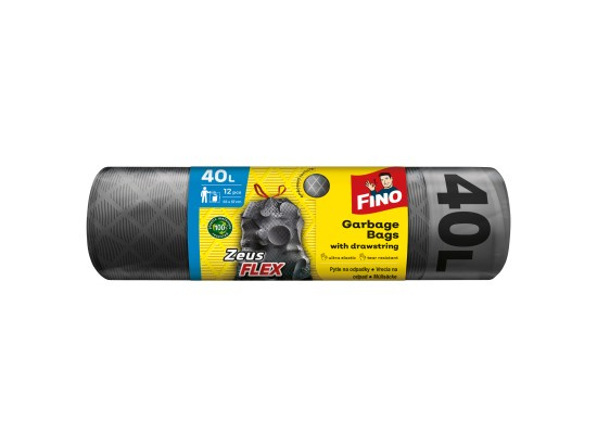 Pytle na odpadky FINO FLEX - zatahovací, 40 l, 32 mic, 12 ks