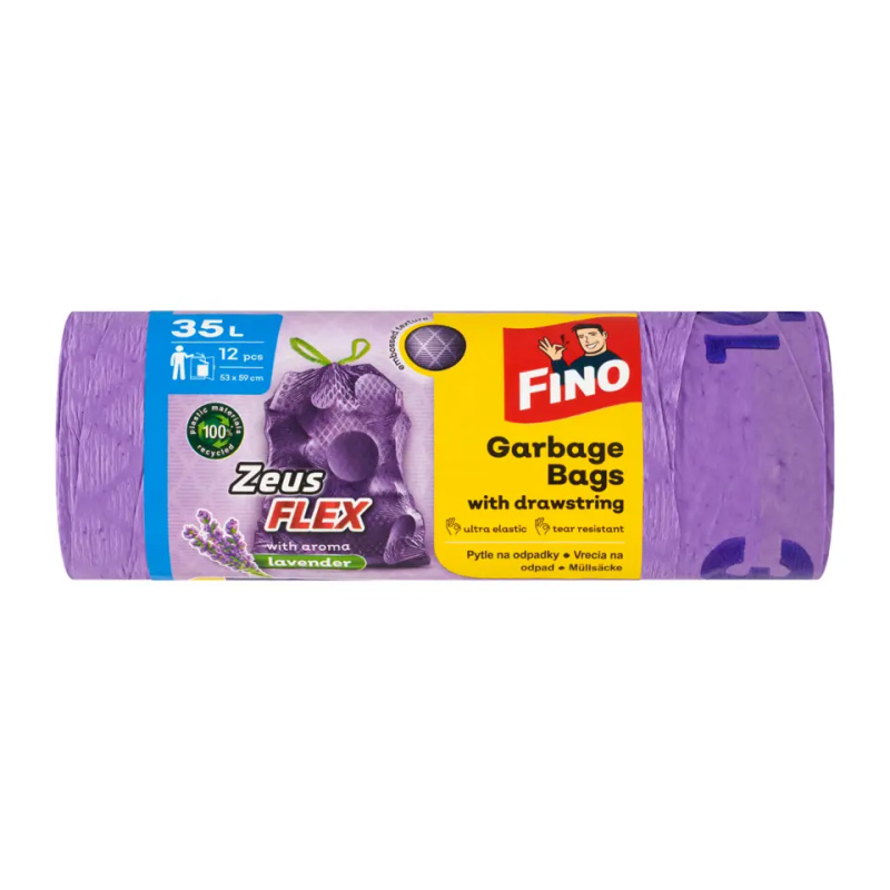 Fino Zeus Flex Aromatic - zatahovací pytle na odpadky - 35 l, 12 ks, 32 mikronů