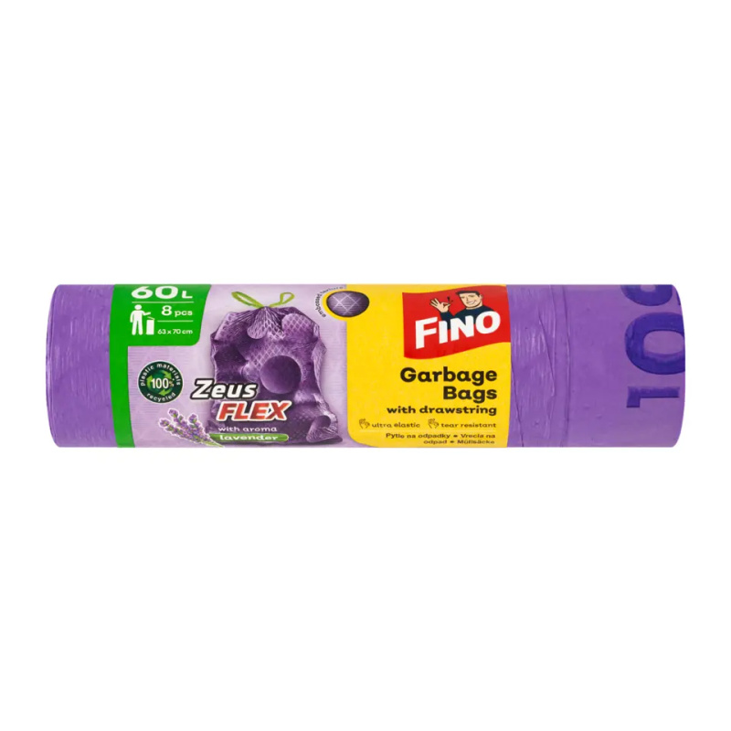Fino Zeus Flex Aromatic - zatahovací pytle na odpadky - 60 l, 8 ks, 35 mikronů