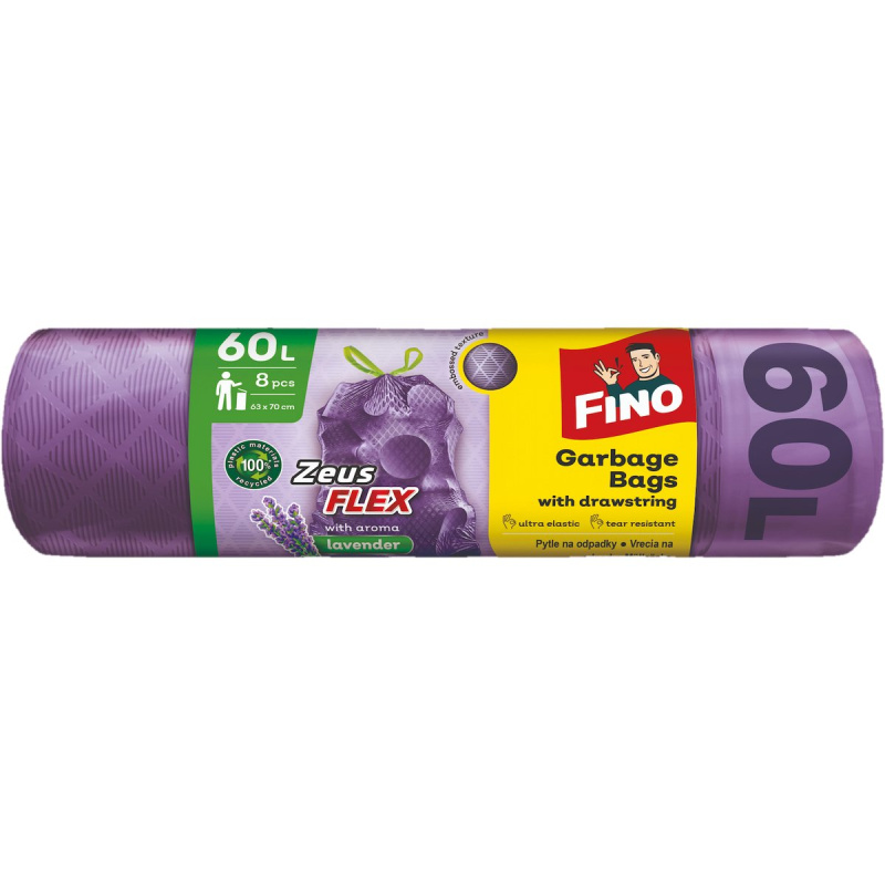 Fino Zeus Flex Aromatic - zatahovací pytle na odpadky - 60 l, 8 ks, 35 mikronů
