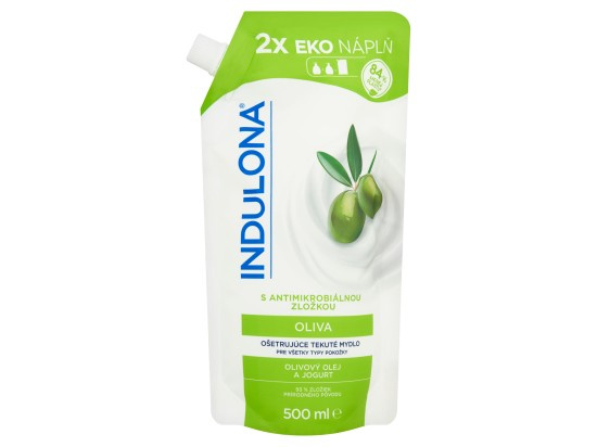 Indulona - tekuté mýdlo - náhradní náplň olivový olej a jogurt, 500 ml