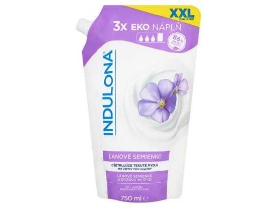 Indulona - tekuté mýdlo - náhradní náplň lněné semínko, 750 ml
