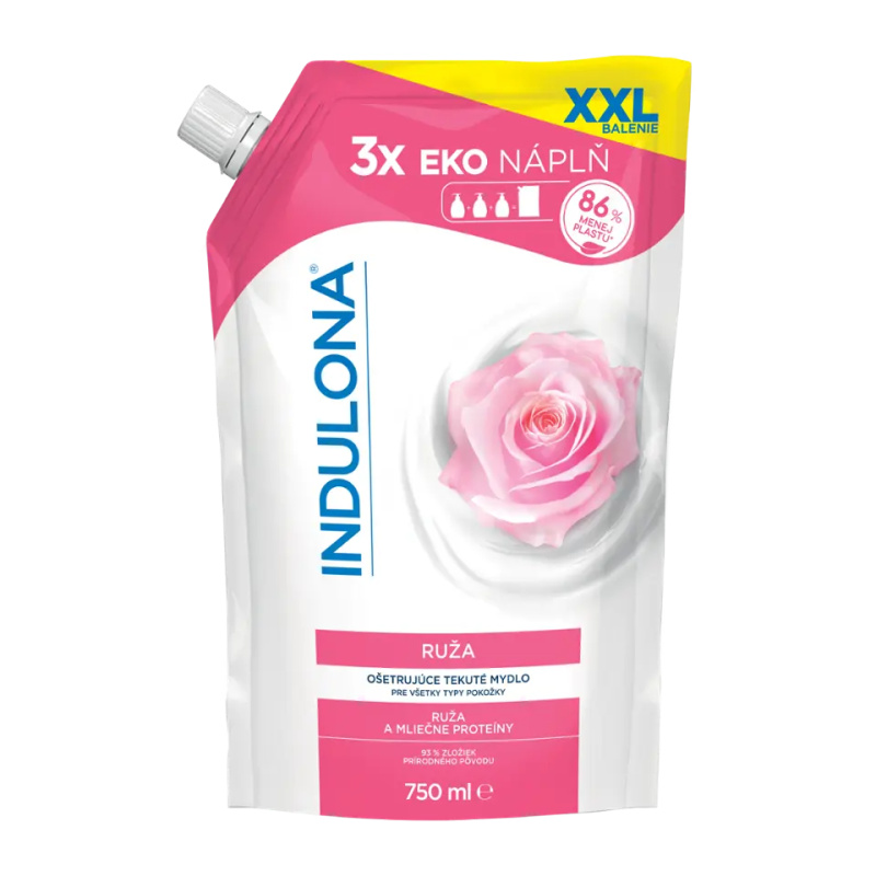 Indulona - tekuté mýdlo - náhradní náplň růže, 750 ml
