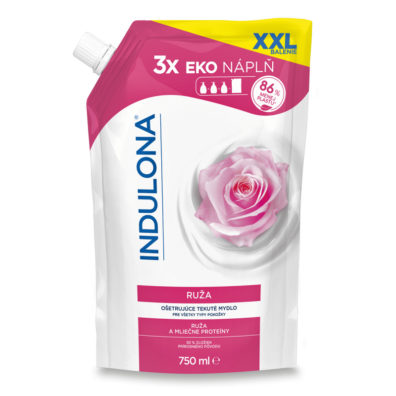 Indulona - tekuté mýdlo - náhradní náplň růže, 750 ml
