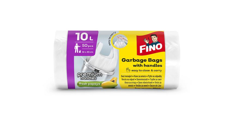 Fino Premium Aromatic - pytle na odpadky - s uchy, 10 l, 360 x 430 mm, 50 ks