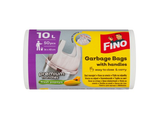 Fino Premium Aromatic - pytle na odpadky - s uchy, 10 l, 360 x 430 mm, 50 ks