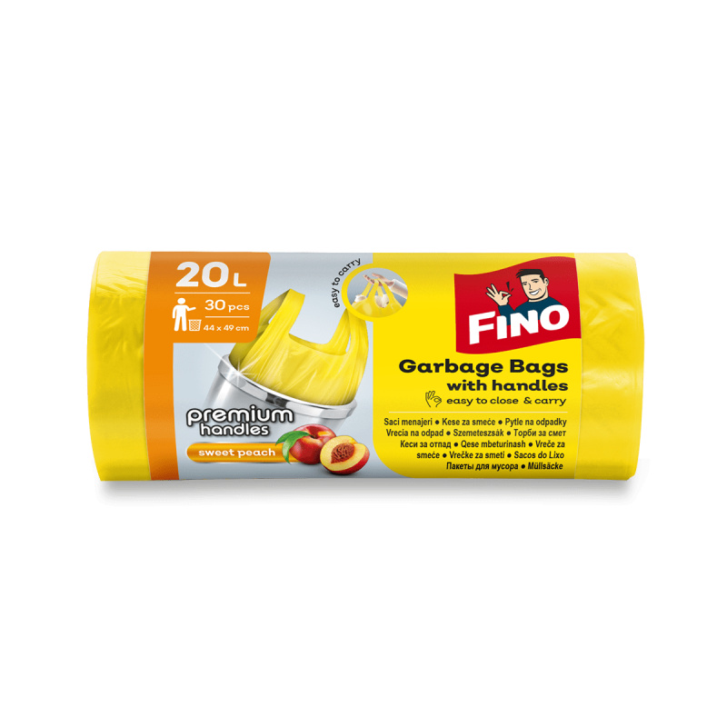 Fino Premium Aromatic - pytle na odpadky - s uchy, 20 l, 440 x 490 mm, 30 ks