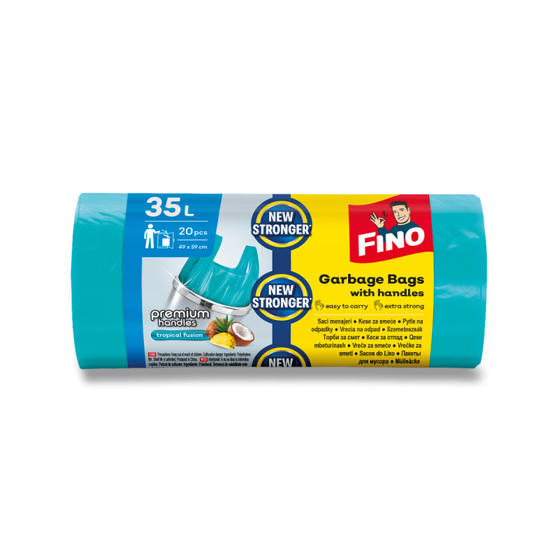Pytle na odpadky FINO HD Aromatic - s uchy, zelené, 35 l, 10 mic, 20 ks
