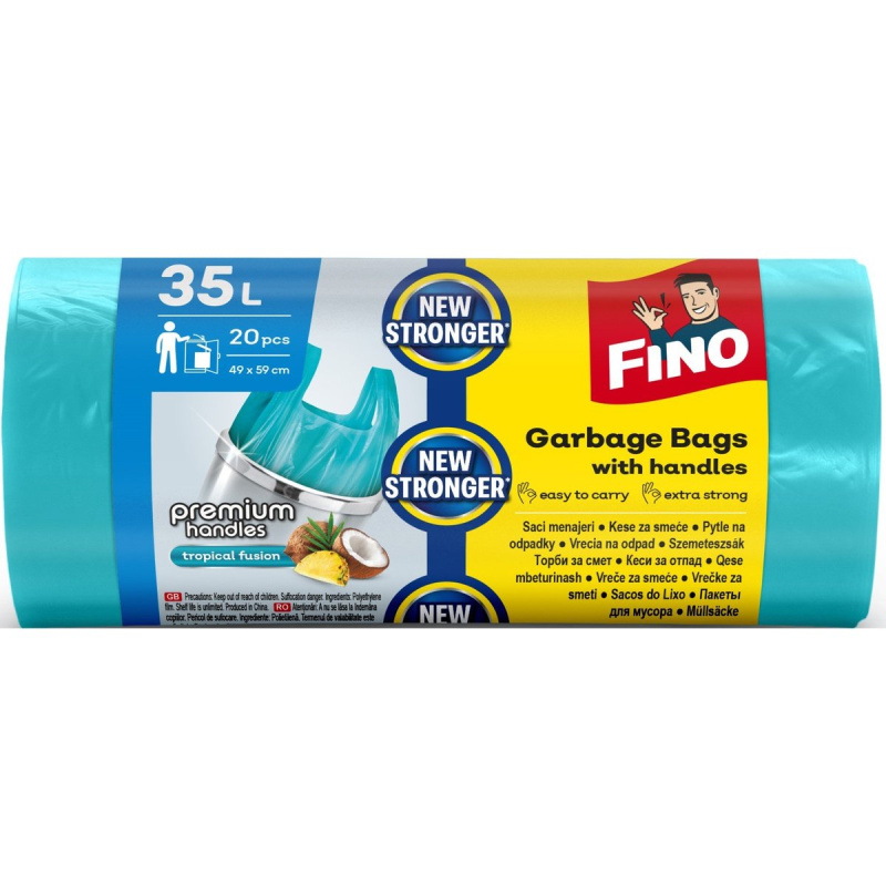 Pytle na odpadky FINO HD Aromatic - s uchy, zelené, 35 l, 10 mic, 20 ks