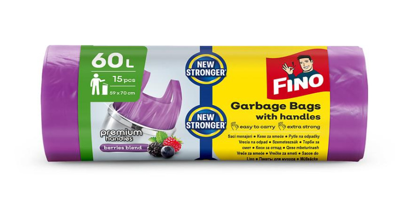 Fino Premium Handles pytle na odpadky s vůní bobulí 60 l