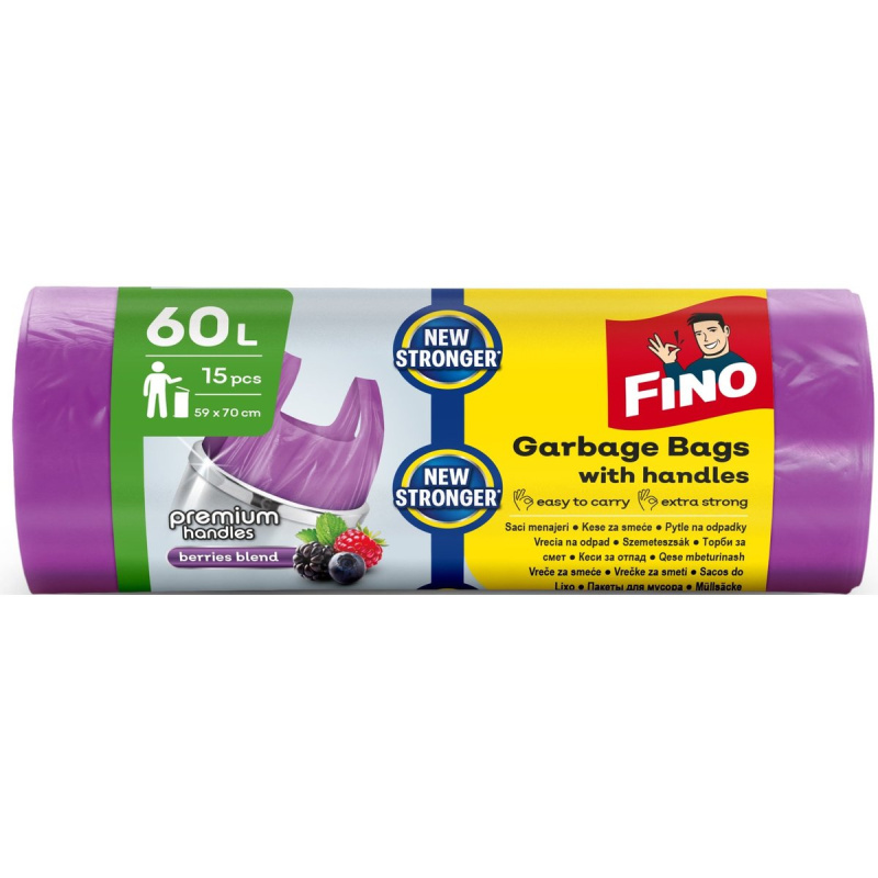 Fino Premium Handles pytle na odpadky s vůní bobulí 60 l