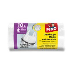 Pytle na odpadky FINO - s uchy, bílé, 10 l, 6 mic, 50ks