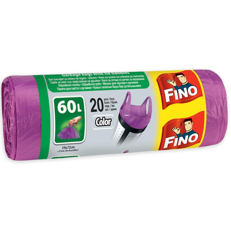 Fino Green Life Fino Color pytle do odpadkového koše s uchy, 60 l