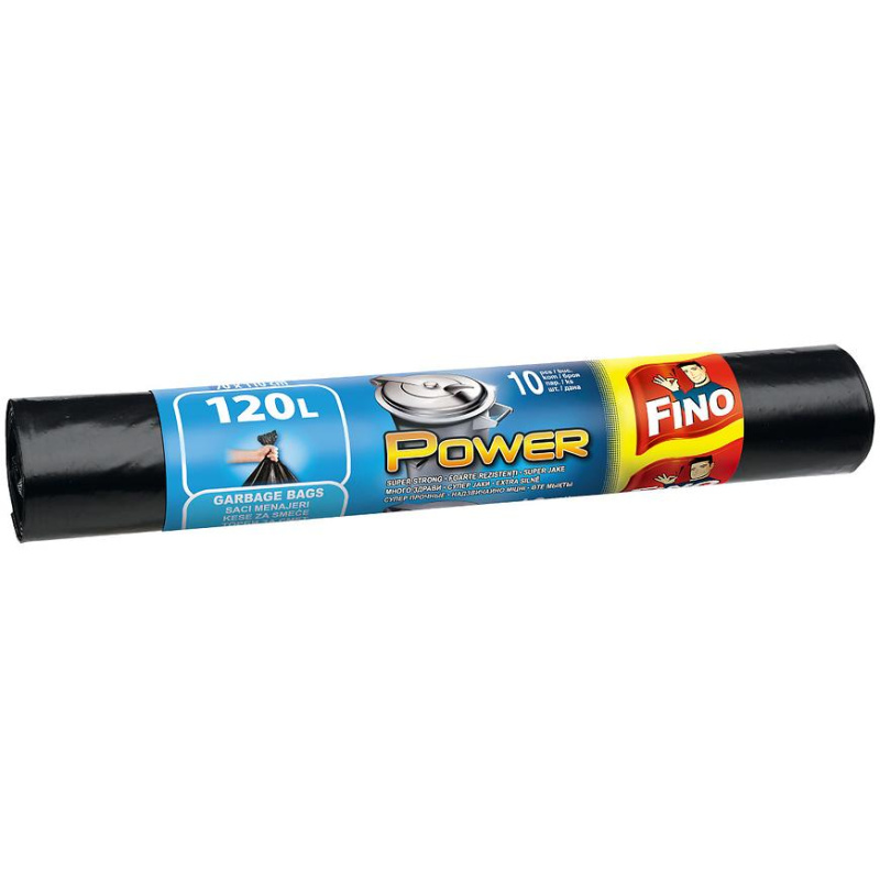Pytle na odpadky Fino - černé, 120 l, 10 ks, 40 µm