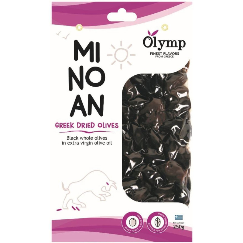 Olymp černé sušené olivy THROUMPES s peckou 250g