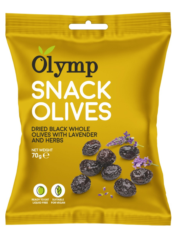 Olymp Sušené celé černé olivy s levandulí a bylinkami 70 g