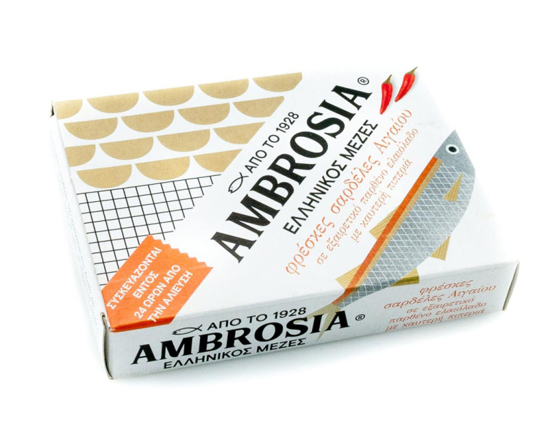 Vialco Ambrosia sardinky v extra panenském olivovém oleji 95g – pikantní