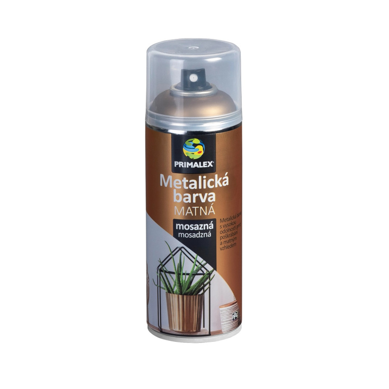 Sprej Primalex Metalická barva matná mosazná 400ml