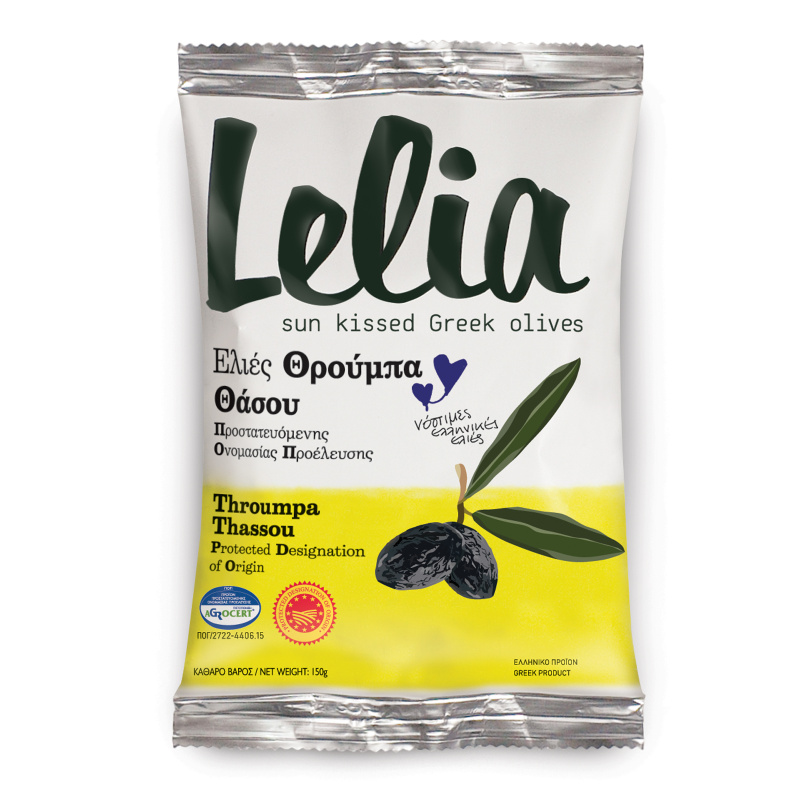 Lelia černé olivy sušené Thrumbes Thassou s peckou 150g