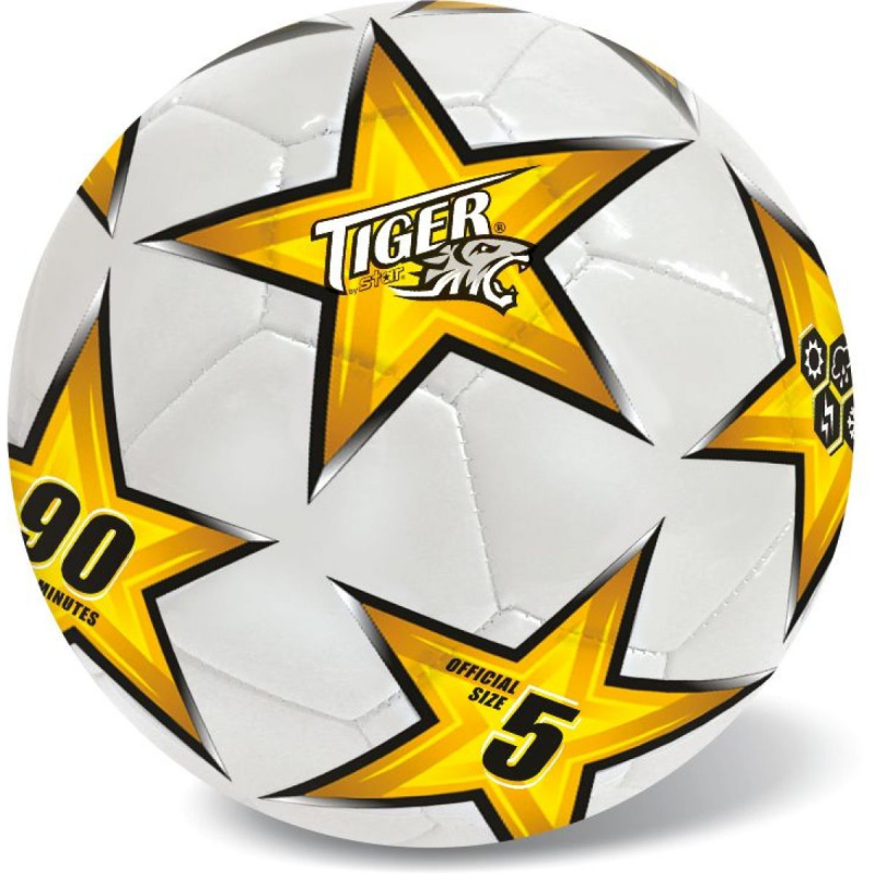 Míč kožený fotbalový žlutý č. 5