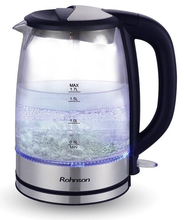 Rychlovarná konvice Rohnson R-7640 / 2200 W / 1,7 l / černá/nerez/sklo Varianta: ivi1