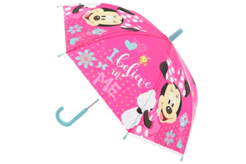 Minnie deštník manuální růžový modrá rukojeť