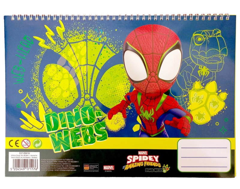 Spirálový blok se samolepkami Spidey A4 - 1 kus