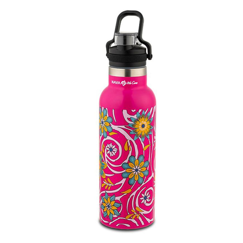 Ocelová cestovní lahev "WE CARE", purpurová 500 ml