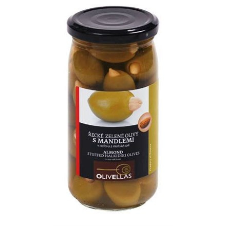 Olivellas Řecké olivy zelené s mandlí