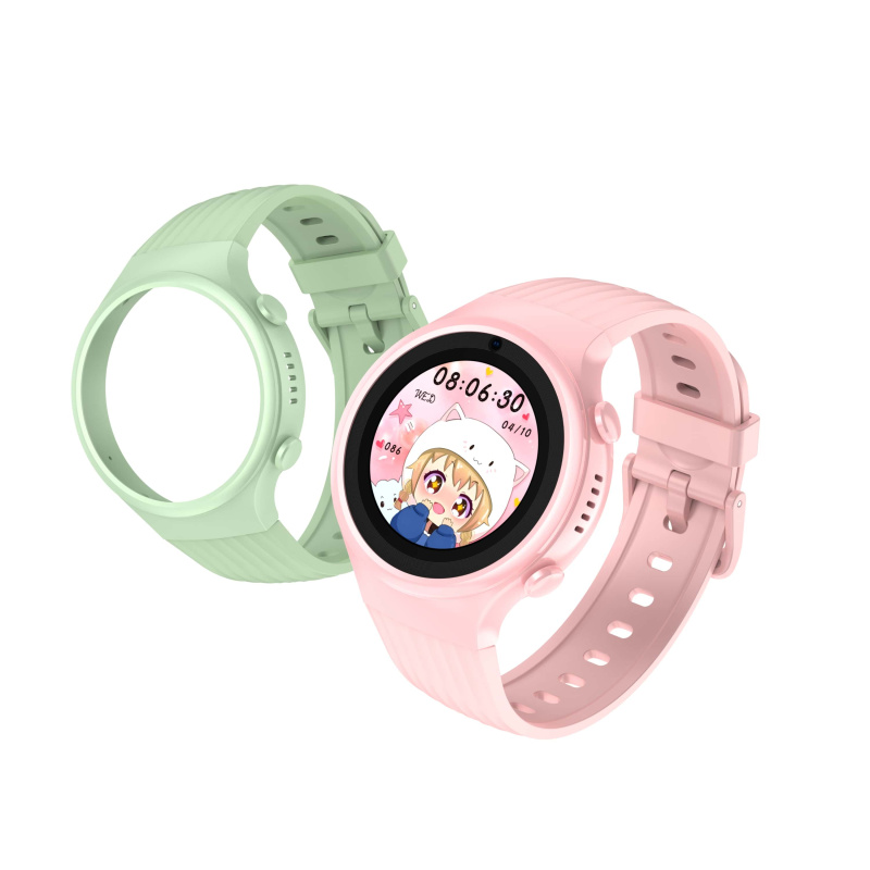 Dětské smart hodinky kulaté Kiddoboo x Lagenio WatchMe 4G Pink/Mint