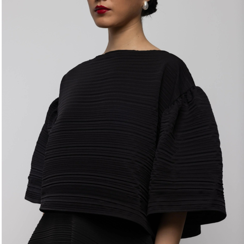 ESTHÉ Top se zvonovými rukávy -   Black Velikost: M