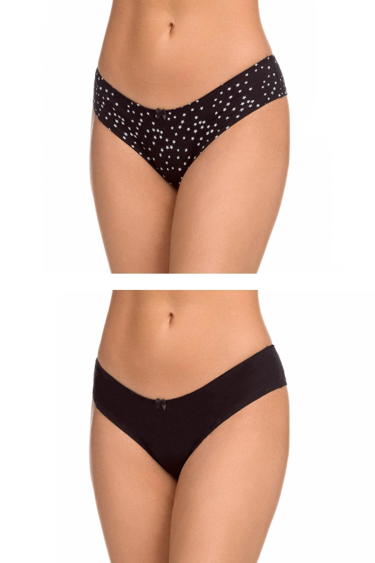 Vamp - Pohodlný dvojdílný set dámských kalhotek 15805 - Vamp black XXL
