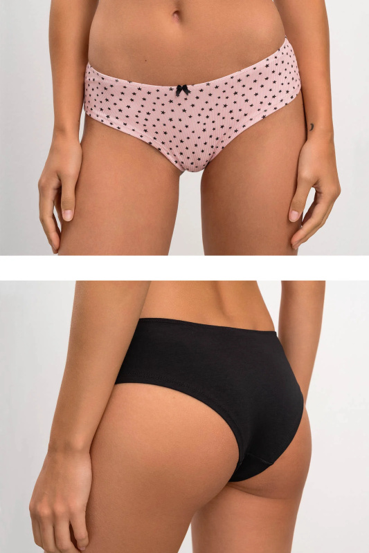 Vamp - Pohodlné dámské kalhotky - set 16807 - Vamp pink gray xxl