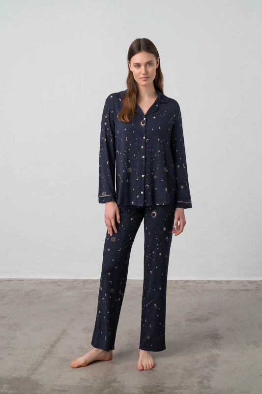 Vamp - Dvoudílné dámské pyžamo – Celeste 17063 - Vamp blue XXL
