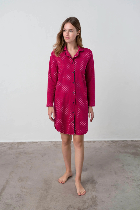 Vamp - Dámská noční košile - Macy 17451 - Vamp red cerise S