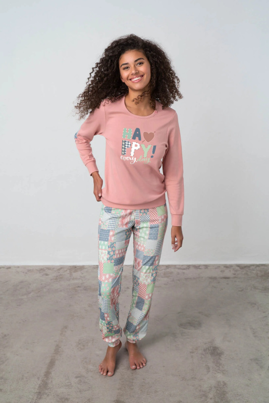 Vamp - Dvoudílné dámské pyžamo - Gil 17524 - Vamp pink tan XL