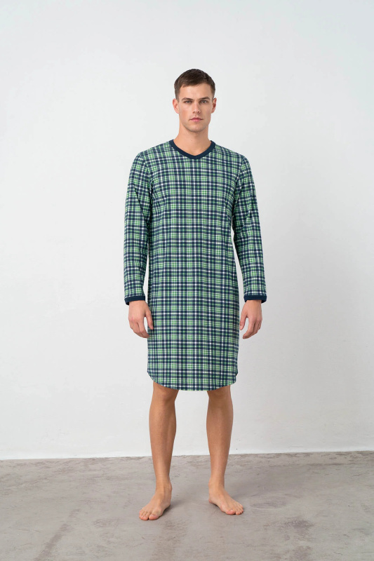 Vamp - Pohodlná pánská noční košile - Raylan 17663 - Vamp green hunter M