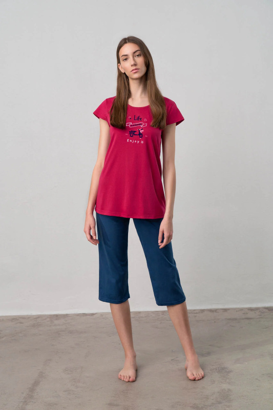 Vamp - Dámské pyžamo 70003 - Vamp red rose L