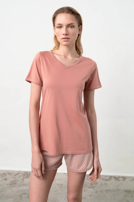 Vamp - Dvoudílné dámské pyžamo – Dawn 18112 - Vamp rose dawn S