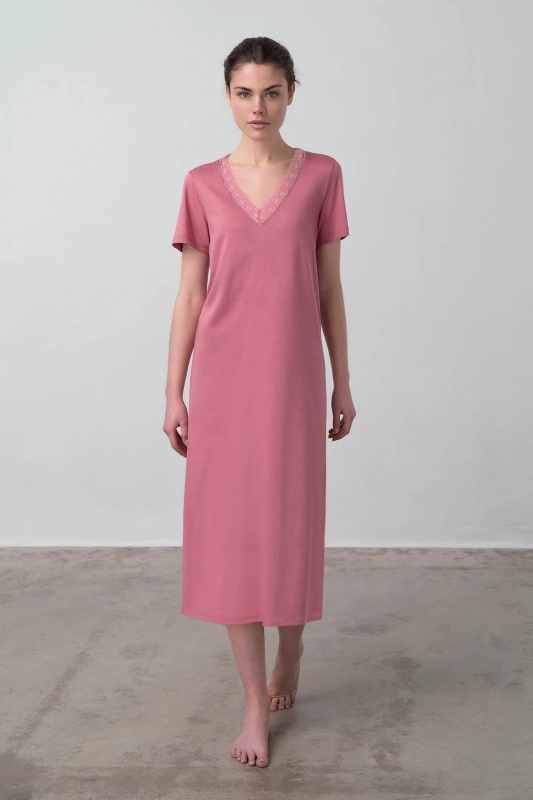 Vamp - Jednobarevná noční košile 70075 - Vamp rose dusty S