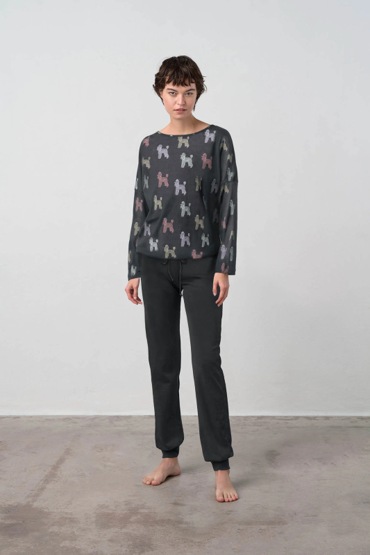 Vamp - Dvoudílné dámské pyžamo 17930 - Vamp dark gray XL