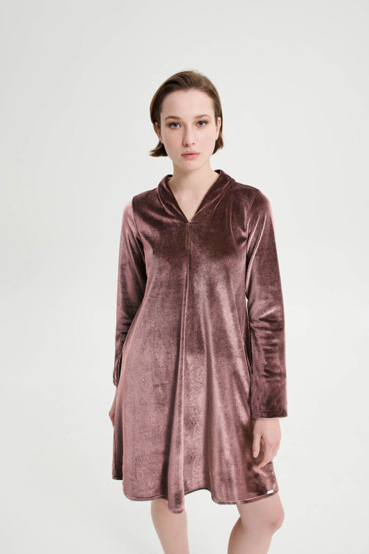 Vamp - Noční košile s dlouhým rukávem 19346 - Vamp rose dusty L