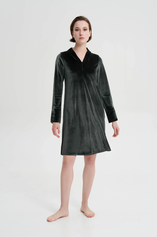 Vamp - Noční košile s dlouhým rukávem 19346 - Vamp green sage xxl